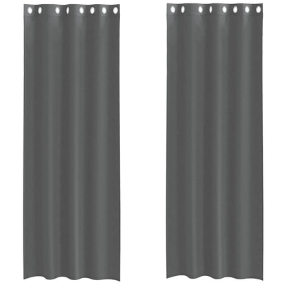 Tende in Voile con Occhielli 2 pz Grigio Scuro 140x300 cm | homemem39