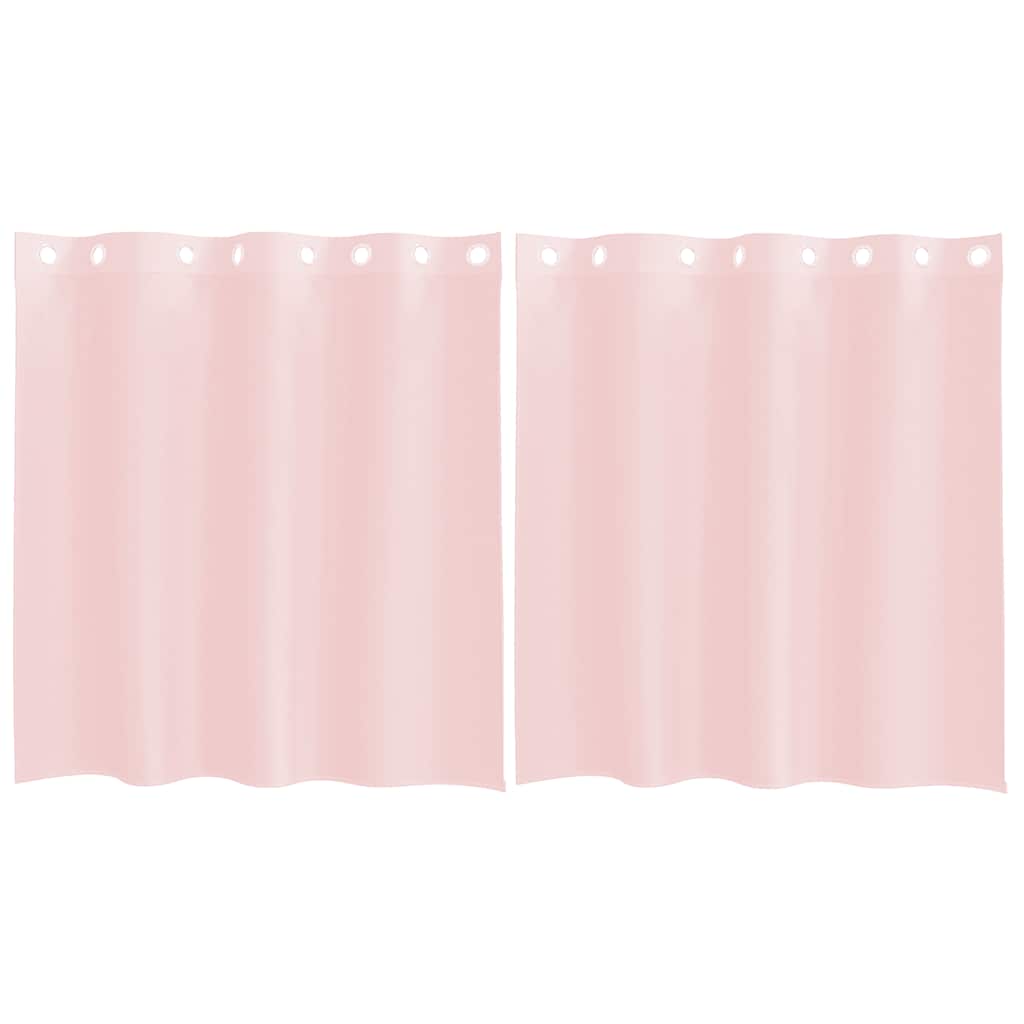 Tende in Voile con Occhielli 2 pz Rosa Chiaro 140x140 cm | homemem39