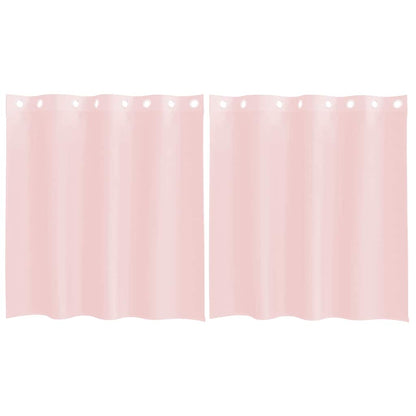 Tende in Voile con Occhielli 2 pz Rosa Chiaro 140x140 cm | homemem39