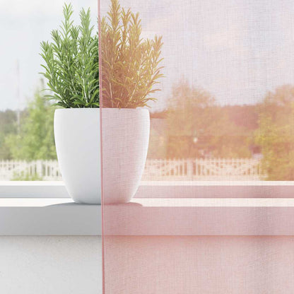 Tende in Voile con Occhielli 2 pz Rosa Chiaro 140x140 cm | homemem39