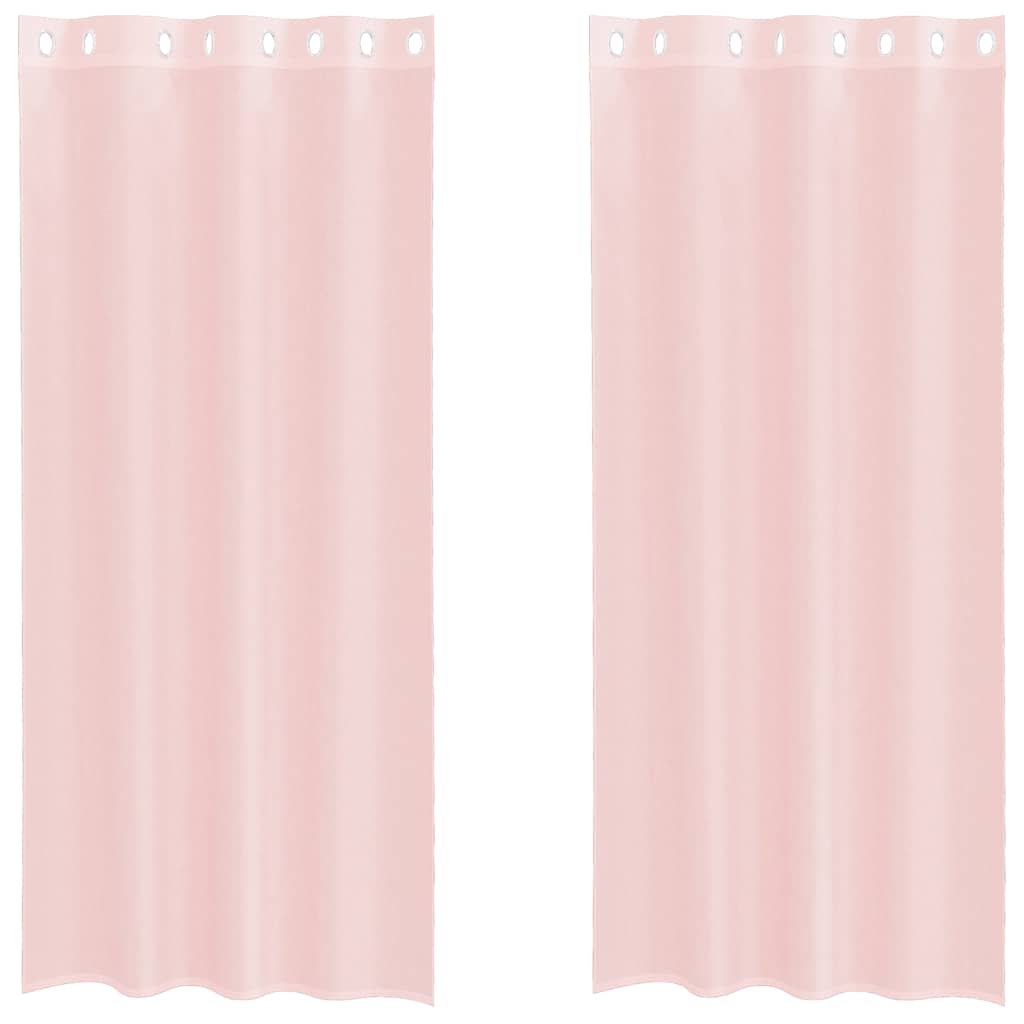 Tende in Voile con Occhielli 2 pz Rosa Chiaro 140x225 cm | homemem39