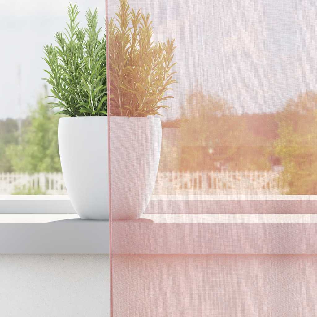 Tende in Voile con Occhielli 2 pz Rosa Chiaro 140x225 cm | homemem39