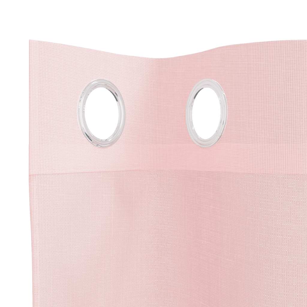 Tende in Voile con Occhielli 2 pz Rosa Chiaro 140x245 cm | homemem39