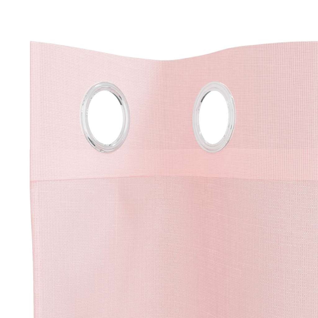 Tende in Voile con Occhielli 2 pz Rosa Chiaro 140x245 cm