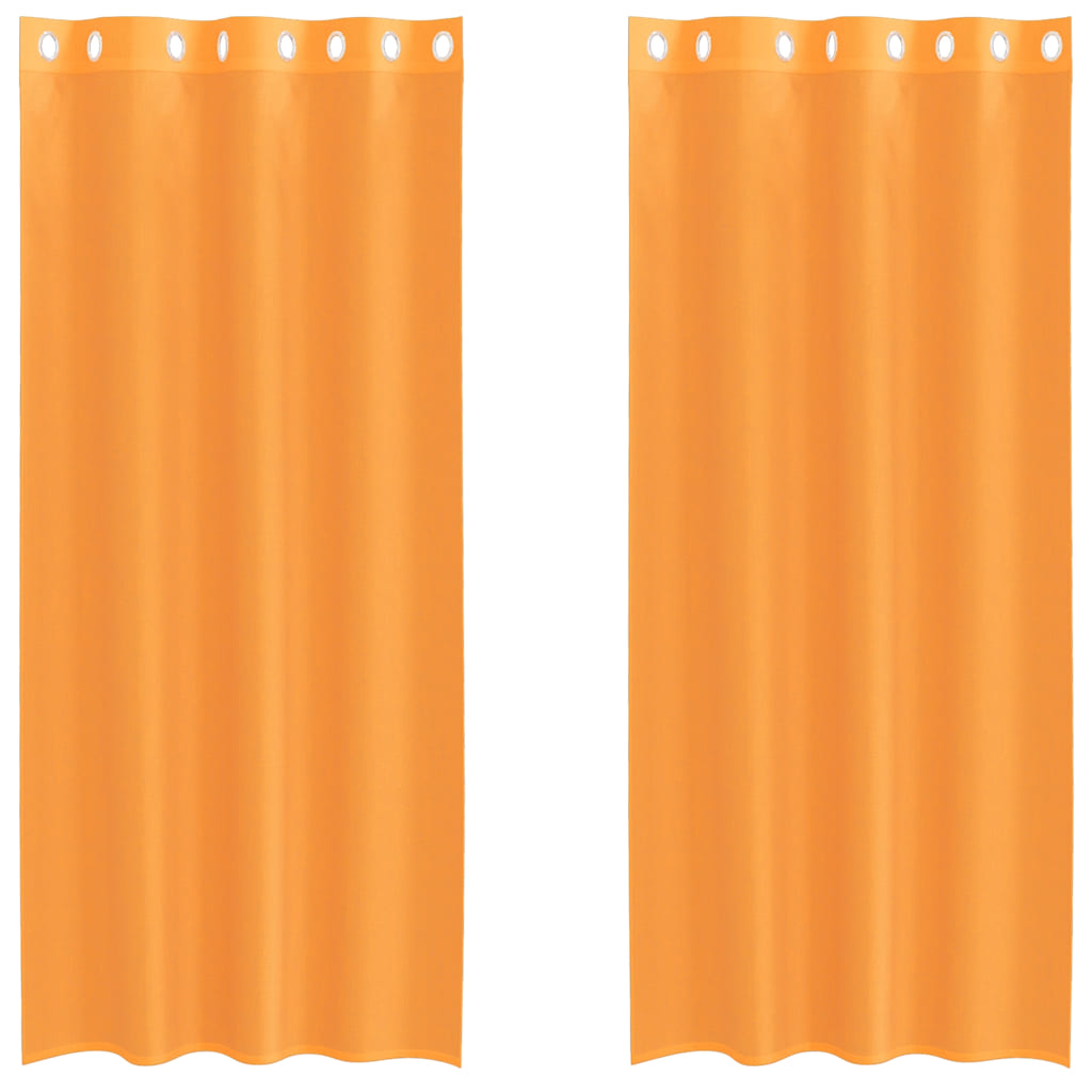 Tende in Voile con Occhielli 2 pz Arancio 140x225 cm | homemem39