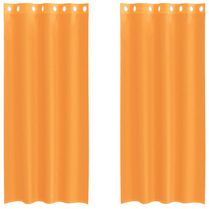 Tende in Voile con Occhielli 2 pz Arancio 140x225 cm | homemem39