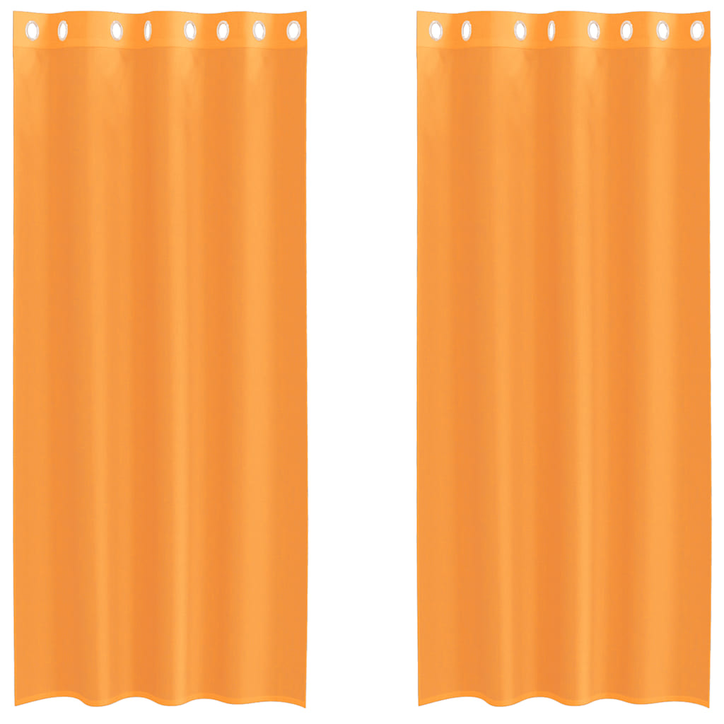 Tende in Voile con Occhielli 2 pz Arancio 140x245 cm | homemem39