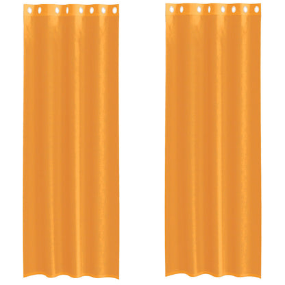 Tende in Voile con Occhielli 2 pz Arancio 140x300 cm | homemem39