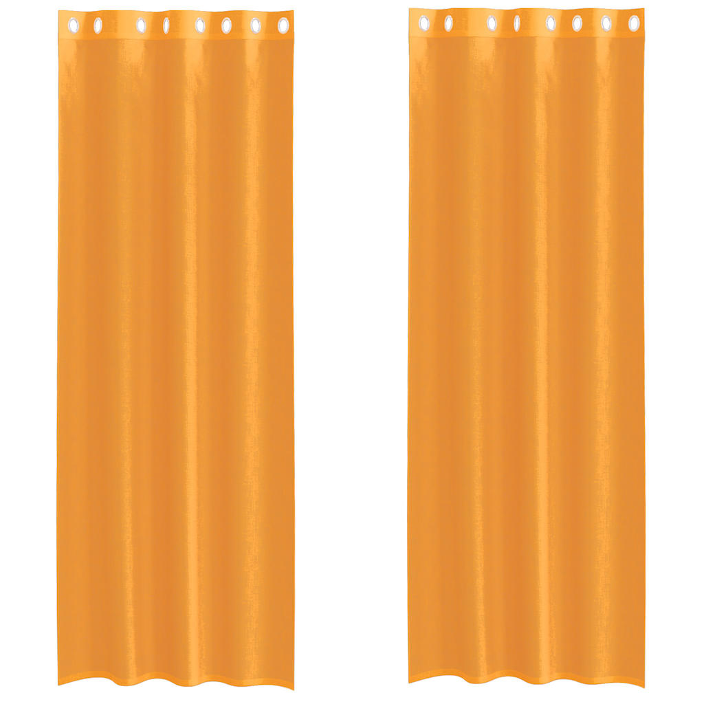 Tende in Voile con Occhielli 2 pz Arancio 140x300 cm