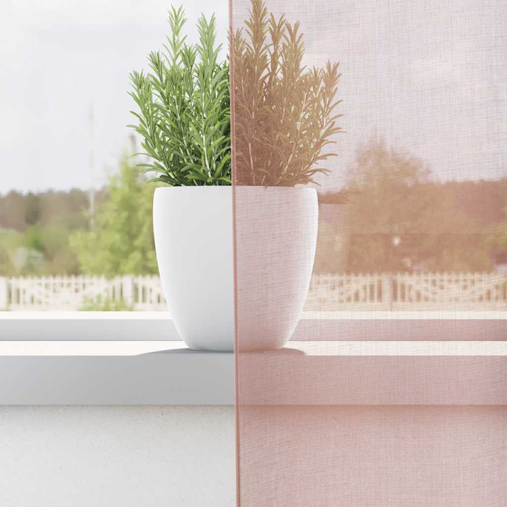 Tende in Voile con Occhielli 2 pz Rosa 140x260 cm | homemem39