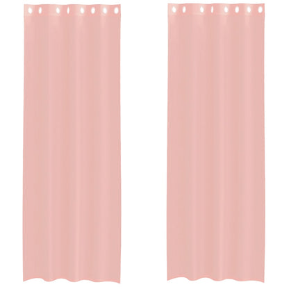 Tende in Voile con Occhielli 2 pz Rosa 140x300 cm | homemem39