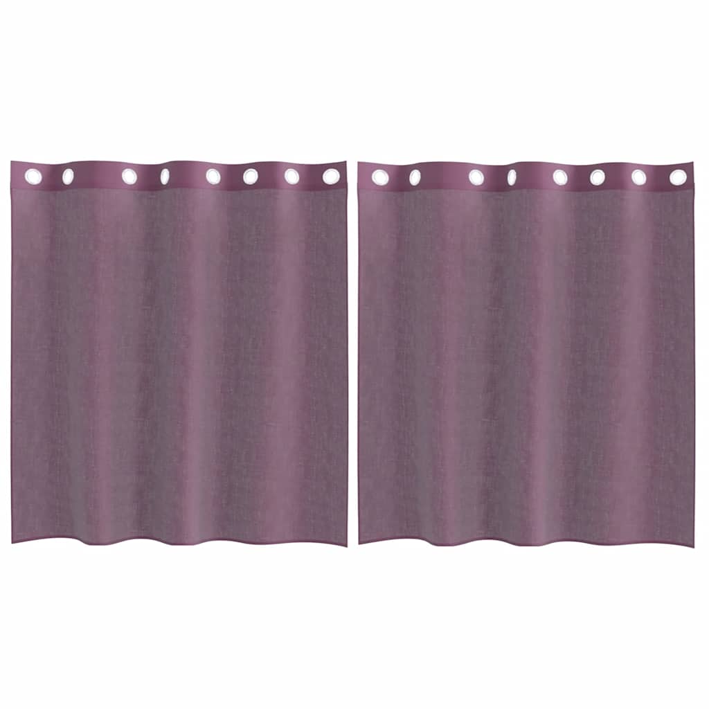 Tende in Voile con Occhielli 2 pz Viola 140x140 cm | homemem39
