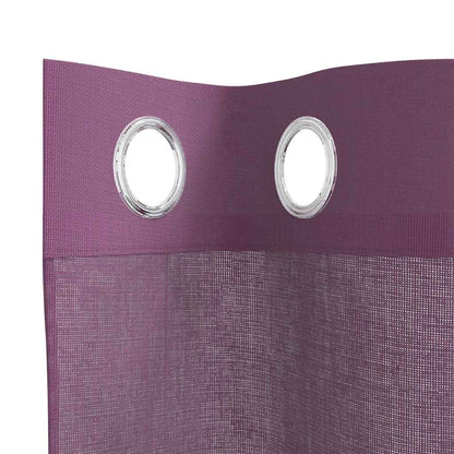 Tende in Voile con Occhielli 2 pz Viola 140x140 cm | homemem39
