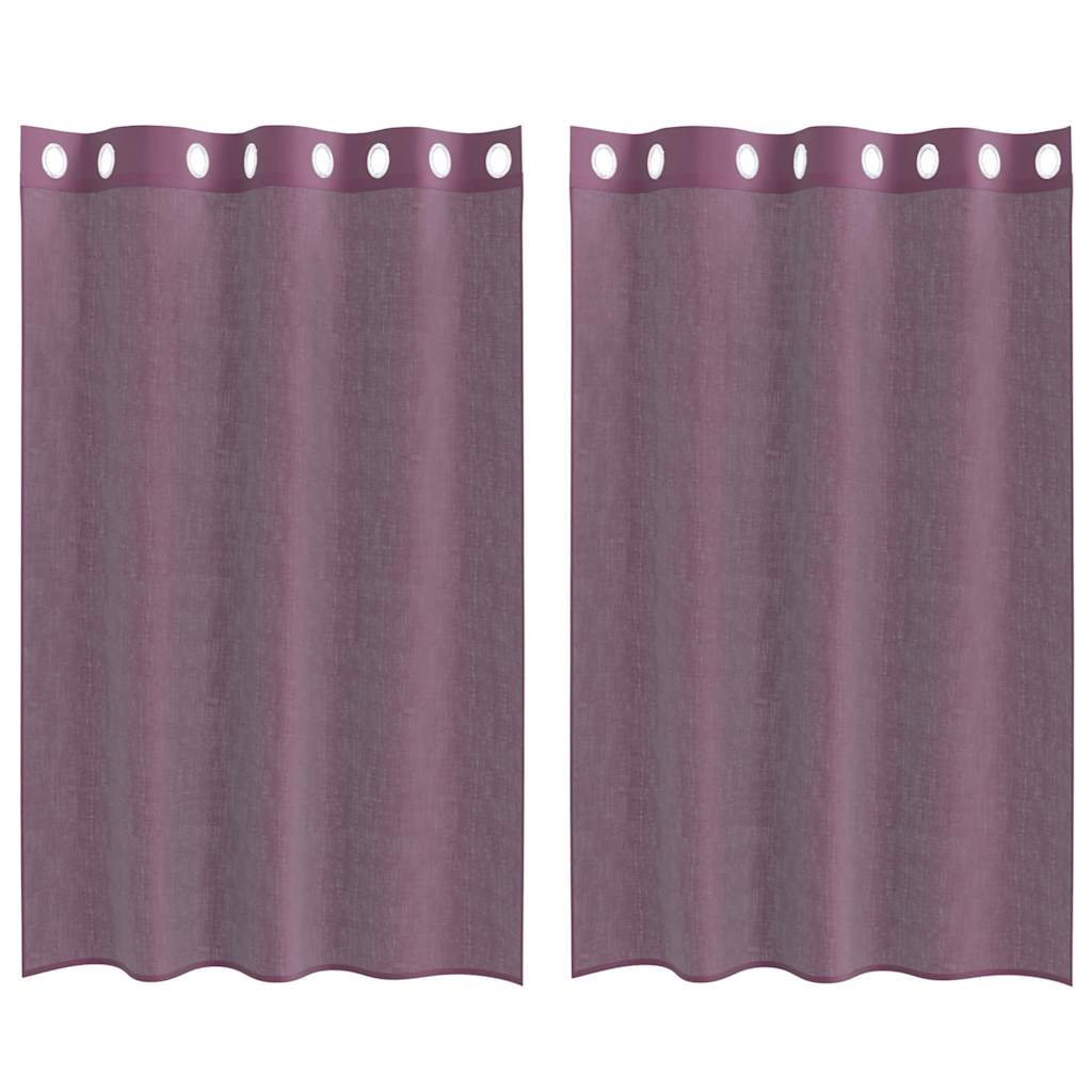 Tende in Voile con Occhielli 2 pz Viola 140x175 cm