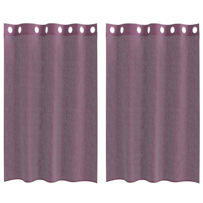 Tende in Voile con Occhielli 2 pz Viola 140x175 cm