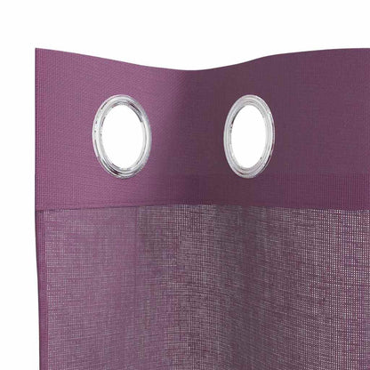 Tende in Voile con Occhielli 2 pz Viola 140x175 cm