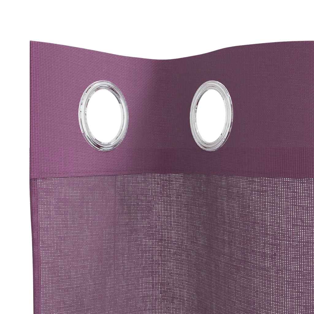 Tende in Voile con Occhielli 2 pz Viola 140x225 cm | homemem39