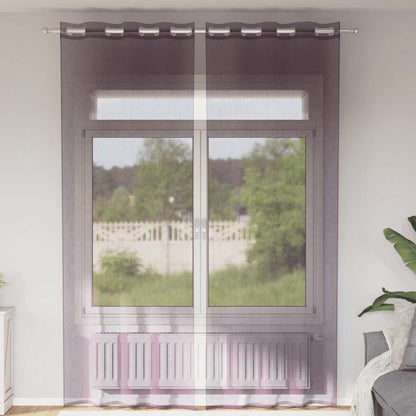 Tende in Voile con Occhielli 2 pz Viola 140x300 cm | homemem39
