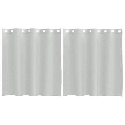Tende in Voile con Occhielli 2 pz Grigio Chiaro 140x140 cm