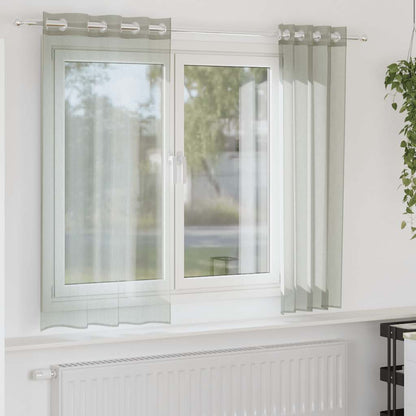 Tende in Voile con Occhielli 2 pz Grigio Chiaro 140x140 cm | homemem39