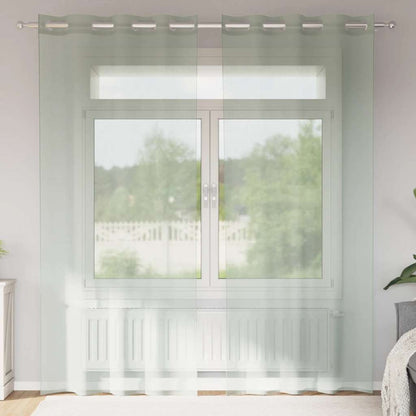 Tende in Voile con Occhielli 2 pz Grigio Chiaro 140x245 cm | homemem39
