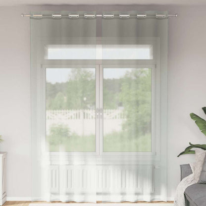 Tende in Voile con Occhielli 2 pz Grigio Chiaro 140x260 cm | homemem39