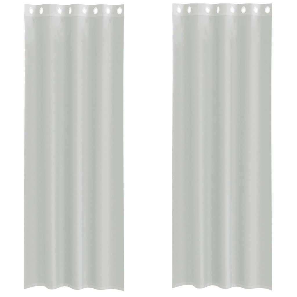 Tende in Voile con Occhielli 2 pz Grigio Chiaro 140x300 cm | homemem39