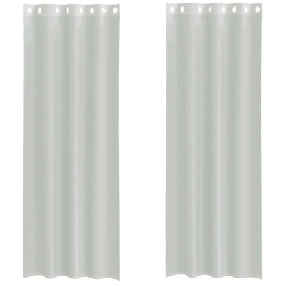Tende in Voile con Occhielli 2 pz Grigio Chiaro 140x300 cm | homemem39