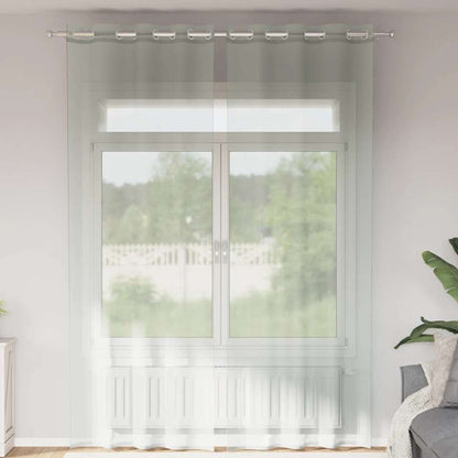Tende in Voile con Occhielli 2 pz Grigio Chiaro 140x300 cm | homemem39