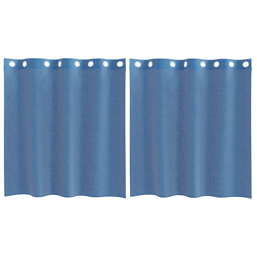 Tende in Voile con Occhielli 2 pz Blu Reale | homemem39