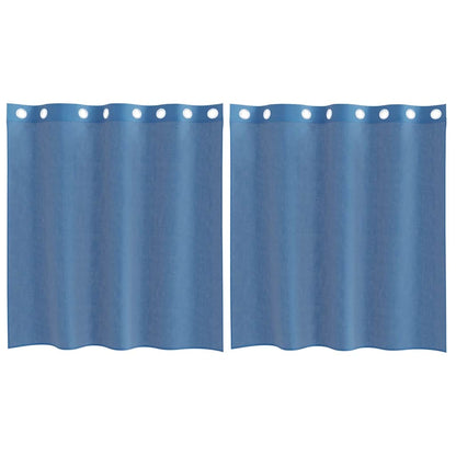 Tende in Voile con Occhielli 2 pz Blu Reale | homemem39