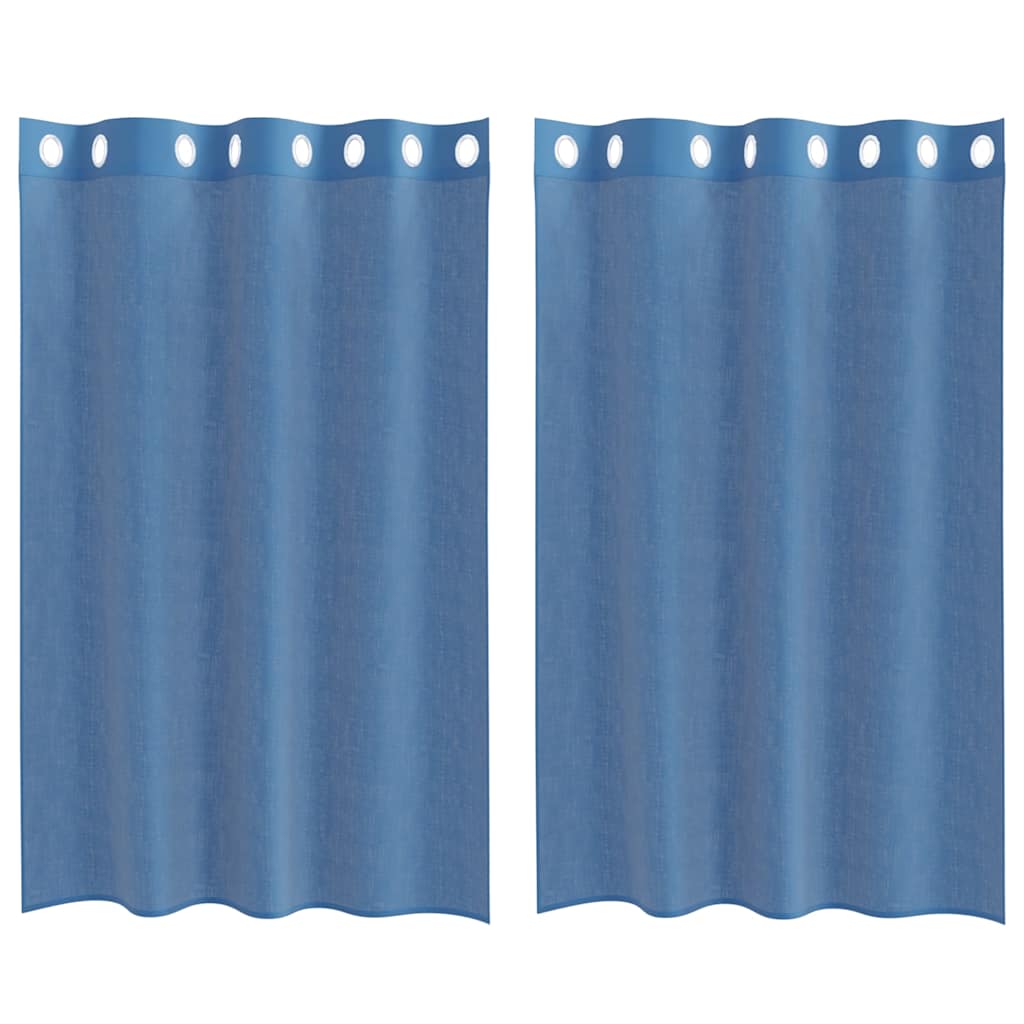 Tende in Voile con Occhielli 2 pz Blu Reale | homemem39