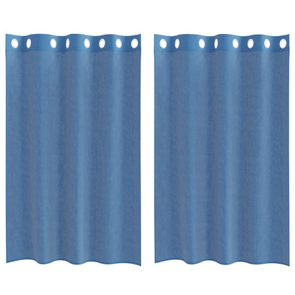 Tende in Voile con Occhielli 2 pz Blu Reale | homemem39