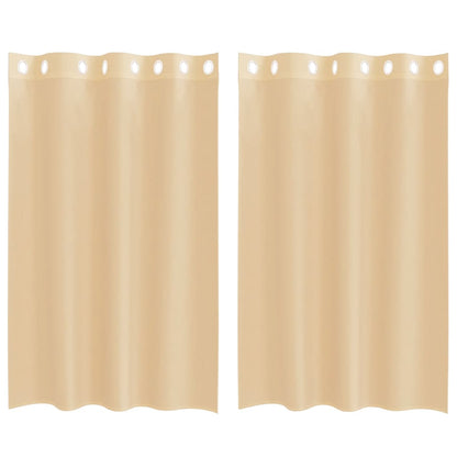 Tende in Voile con Occhielli 2 pz Sabbia