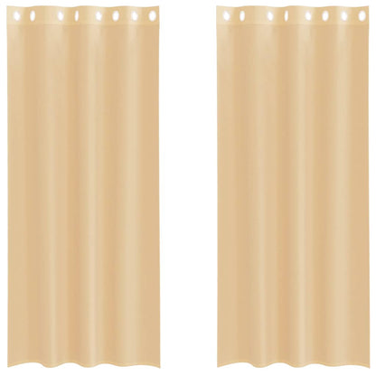 Tende in Voile con Occhielli 2 pz Sabbia