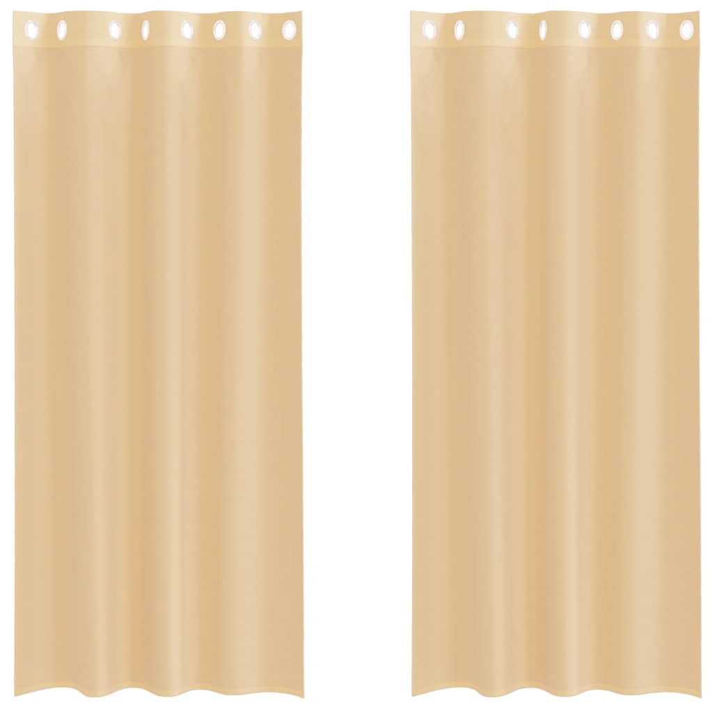 Tende in Voile con Occhielli 2 pz Sabbia | homemem39