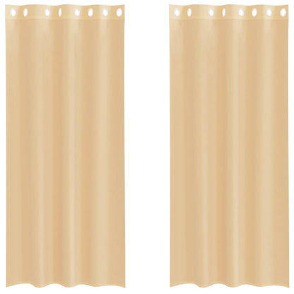 Tende in Voile con Occhielli 2 pz Sabbia