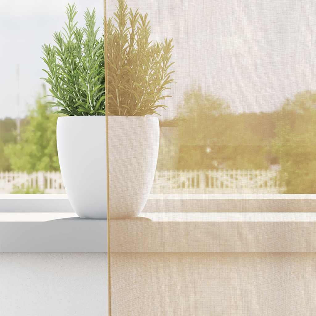 Tende in Voile con Occhielli 2 pz Sabbia | homemem39