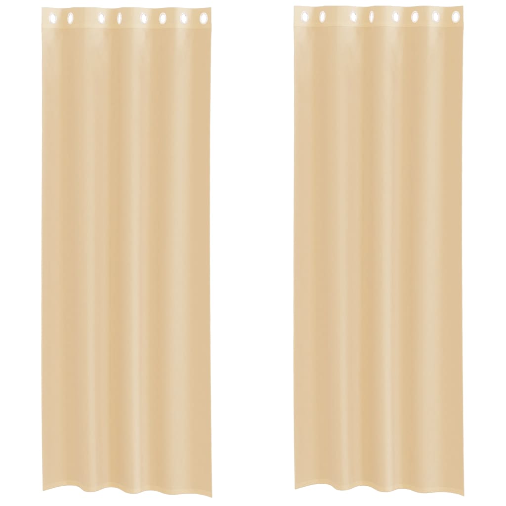 Tende in Voile con Occhielli 2 pz Sabbia | homemem39