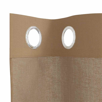 Tende in Voile con Occhielli 2 pz Marrone Chiaro | homemem39