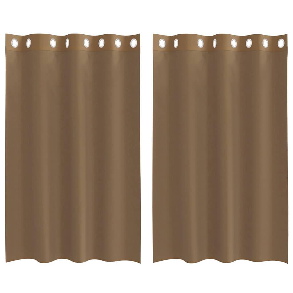 Tende in Voile con Occhielli 2 pz Marrone Chiaro | homemem39