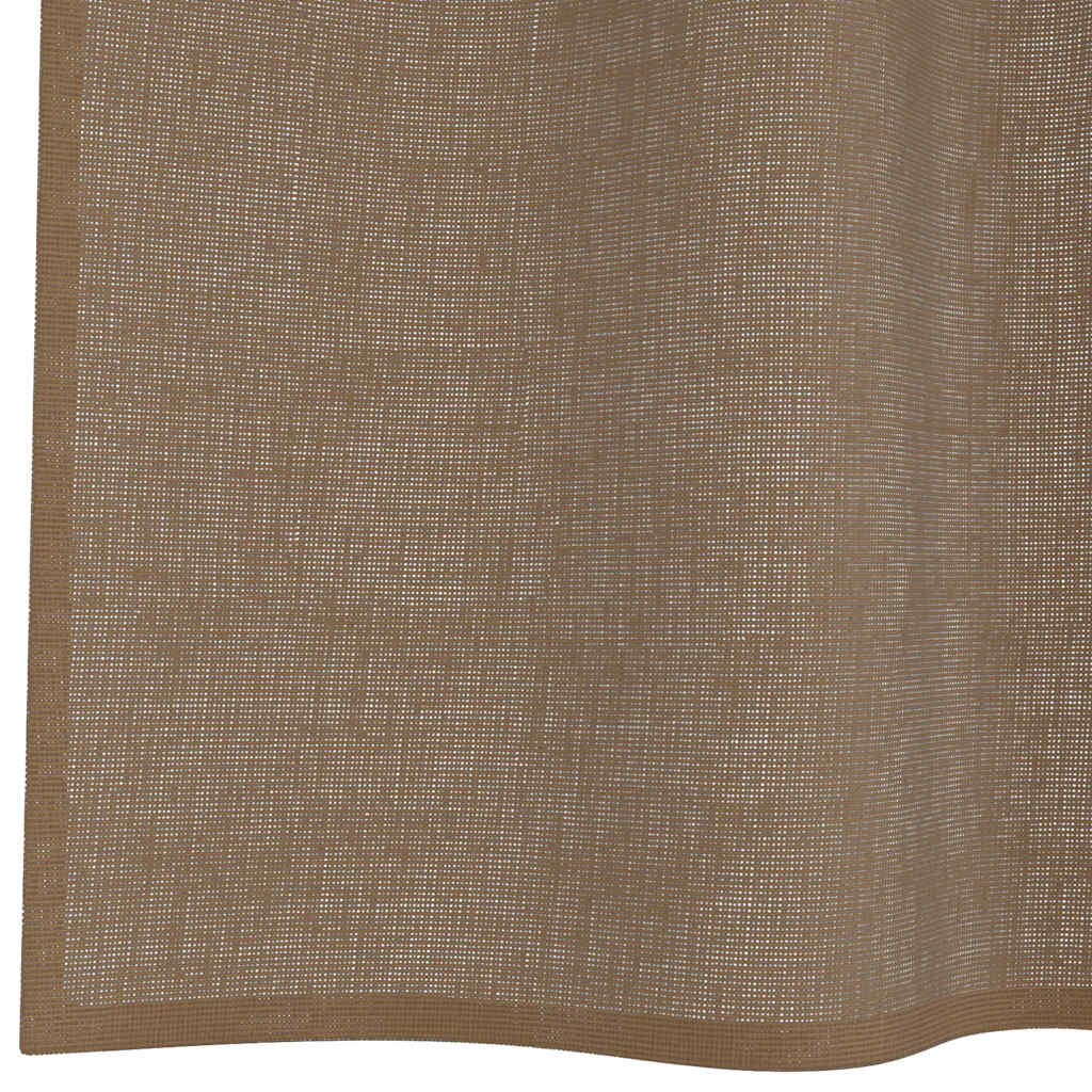 Tende in Voile con Occhielli 2 pz Marrone Chiaro | homemem39