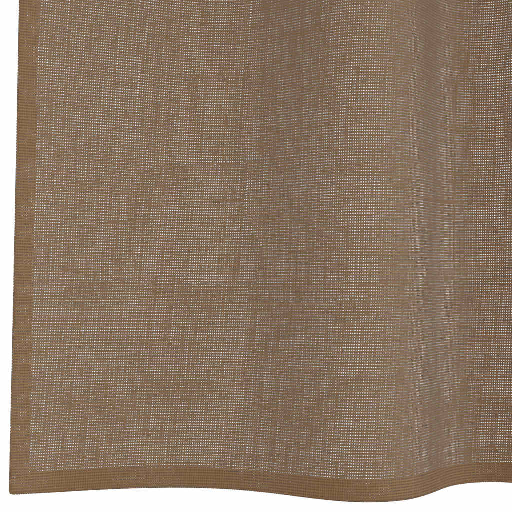 Tende in Voile con Occhielli 2 pz Marrone Chiaro | homemem39