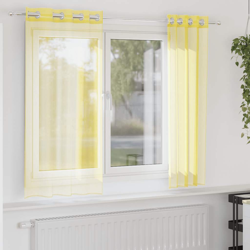 Tende in Voile con Occhielli 2 pz Giallo | homemem39