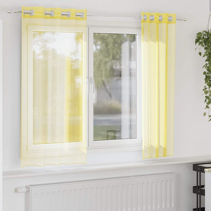 Tende in Voile con Occhielli 2 pz Giallo | homemem39