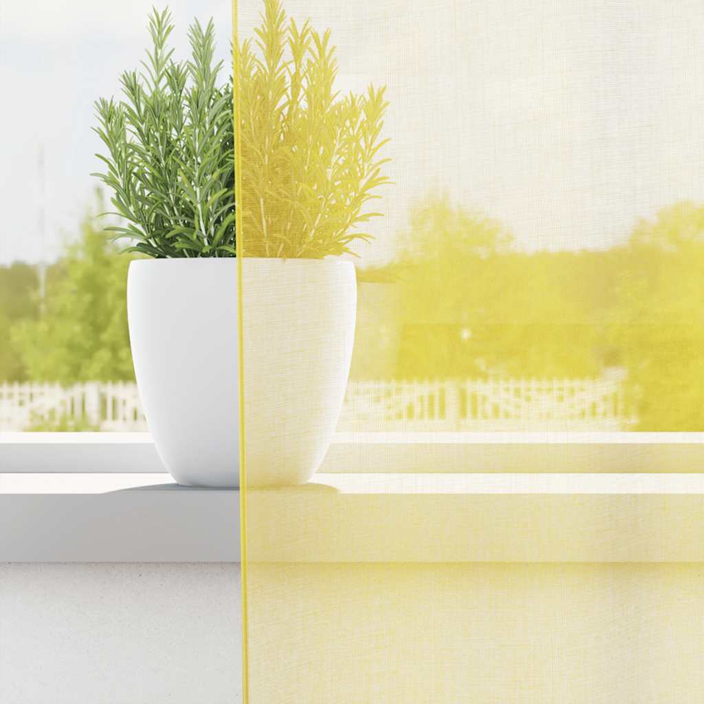 Tende in Voile con Occhielli 2 pz Giallo | homemem39