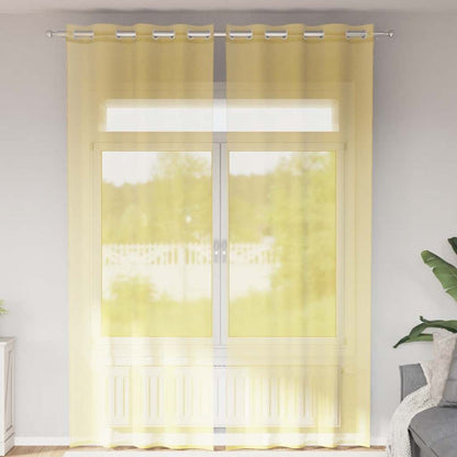 Tende in Voile con Occhielli 2 pz Giallo | homemem39