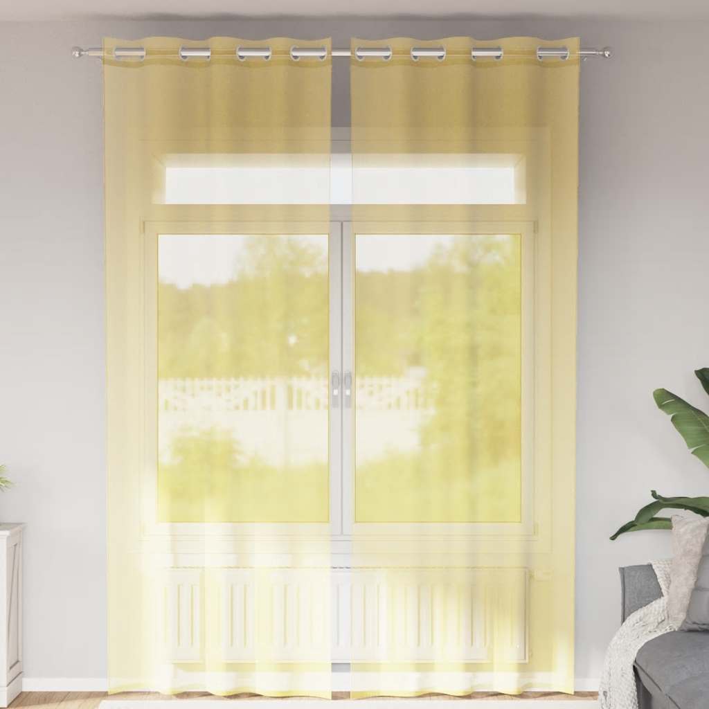 Tende in Voile con Occhielli 2 pz Giallo | homemem39