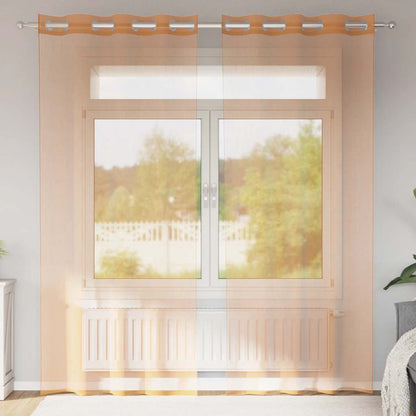 Tende in Voile con Occhielli 2 pz Terracotta | homemem39