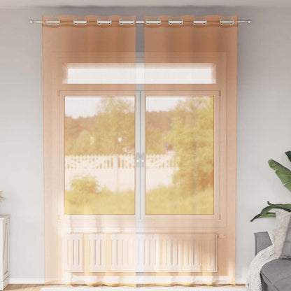 Tende in Voile con Occhielli 2 pz Terracotta | homemem39